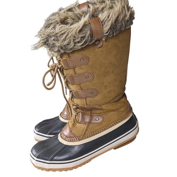 JBU Shoes - JBU Boots Womens 9M Ella Faux Fur Lined Waterproof Winter Snow Tan Cold Cozy